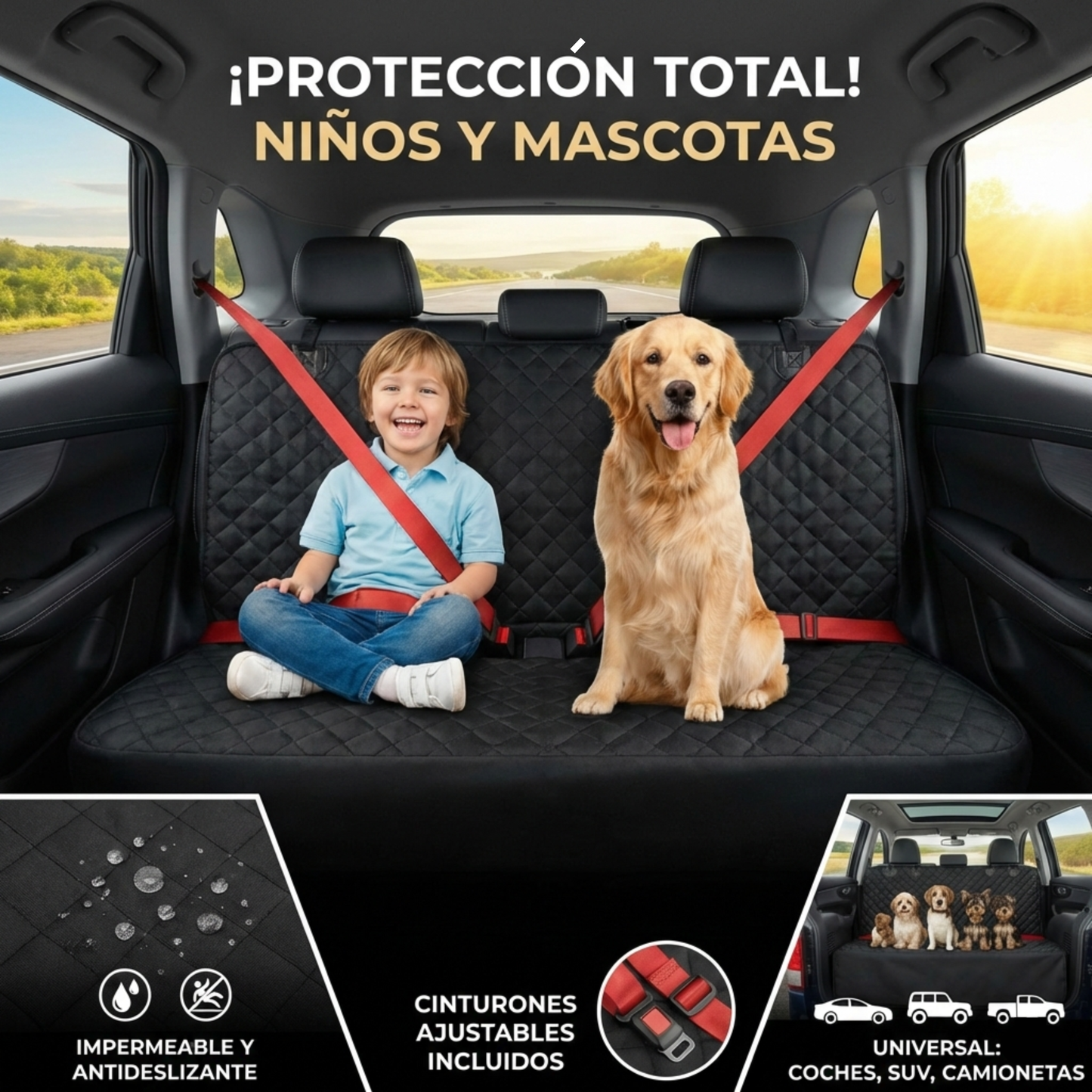 Funda para asiento de auto para perro