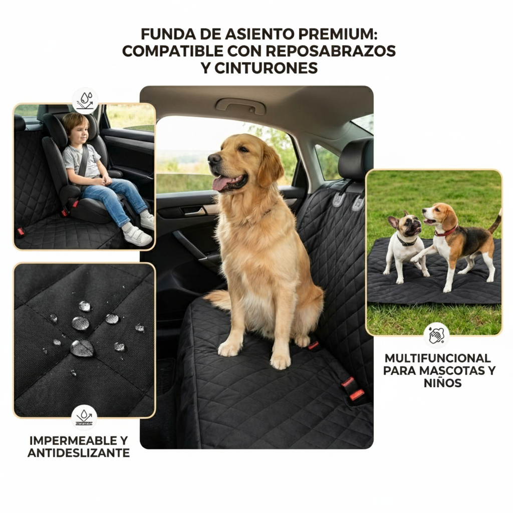 Funda para asiento de auto para perro