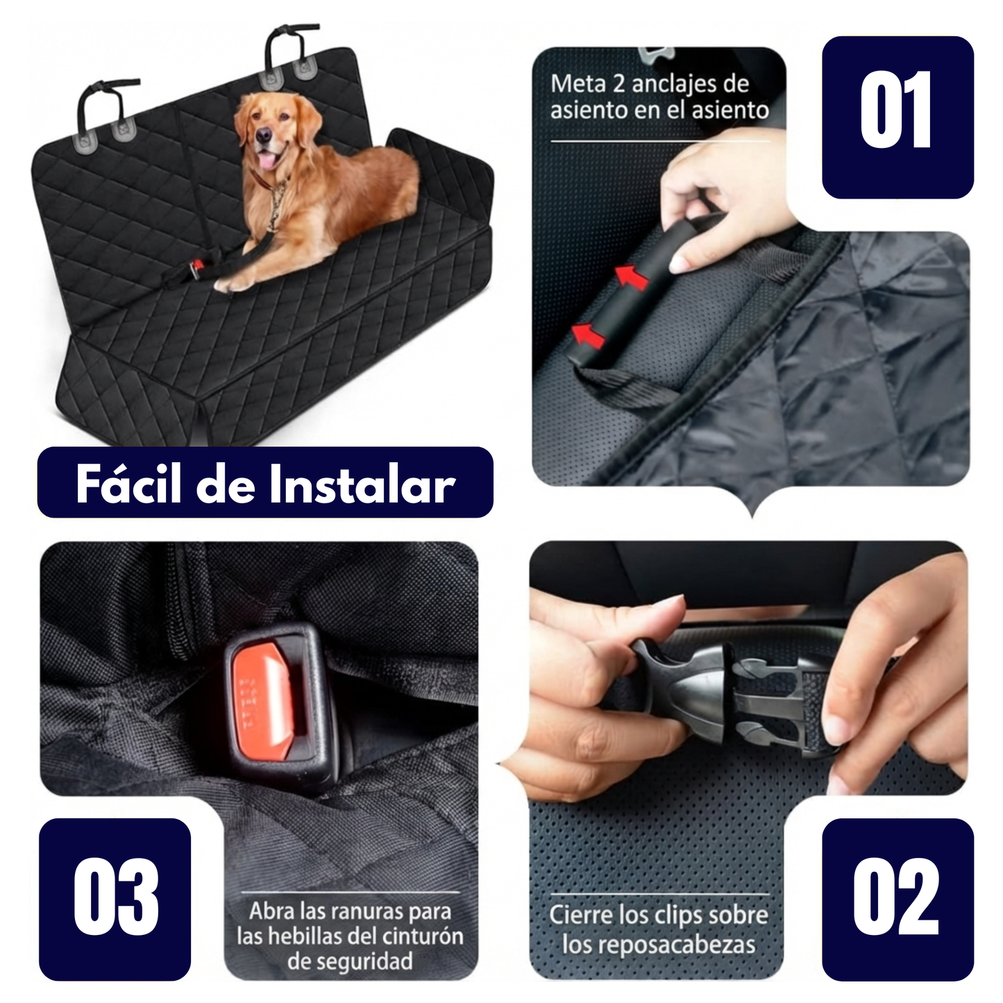 Funda para asiento de auto para perro