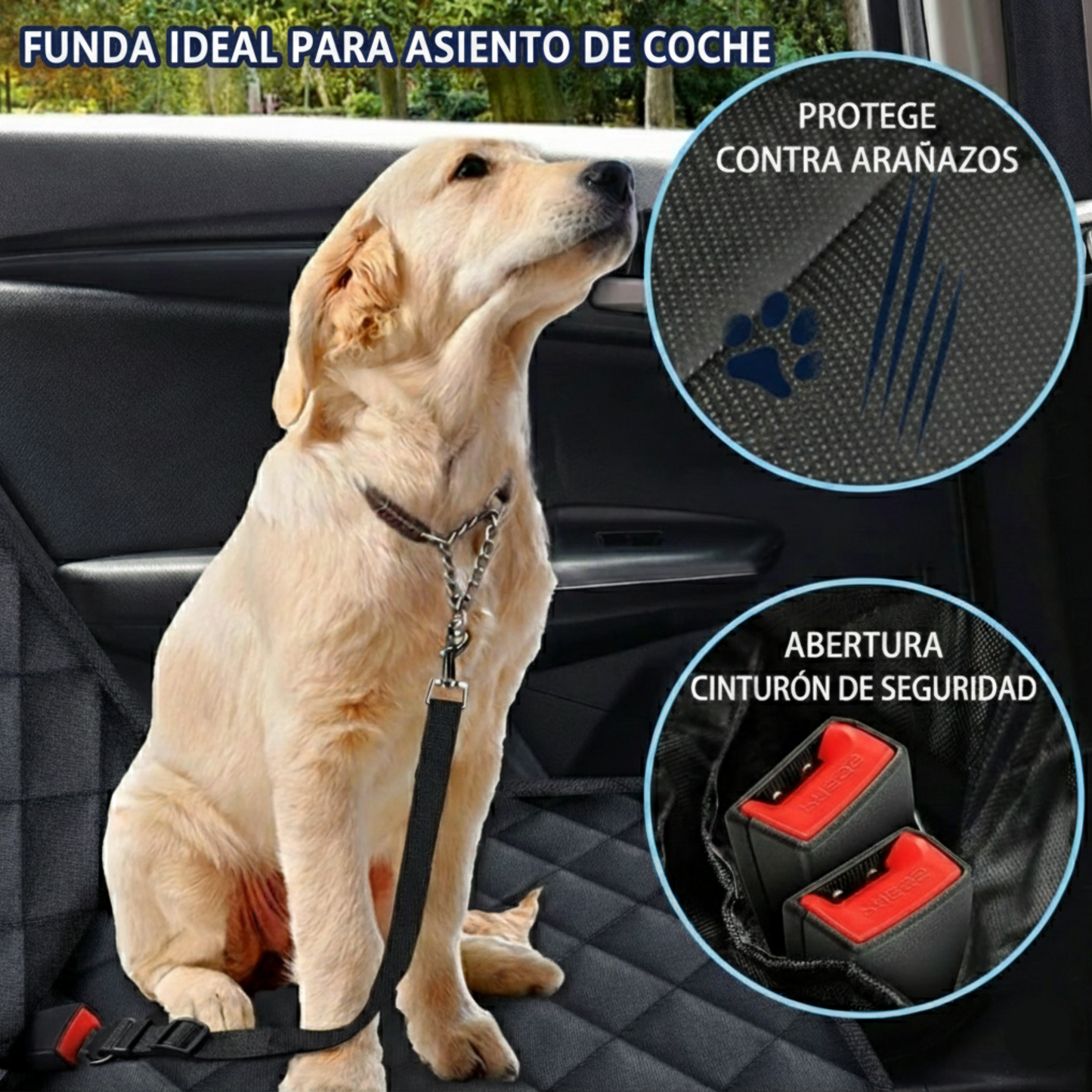 Funda para asiento de auto para perro